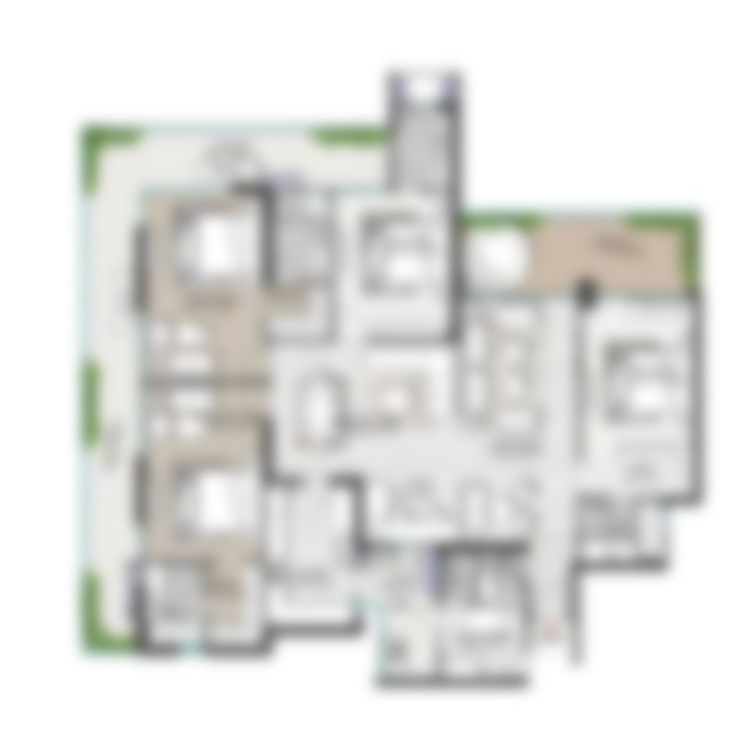 Ganga Nine Zero 3 BHK Residence Plan